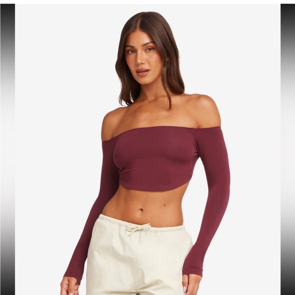 Long sleeve off the shoulder CSB top